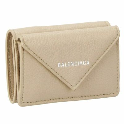 バレンシアガ BALENCIAGA 三つ折り財布 ペーパー ベージュ 391446