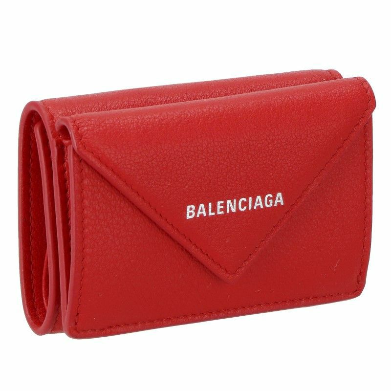 バレンシアガ BALENCIAGA 三つ折り財布 ペーパー レッド 391446 DLQ0N