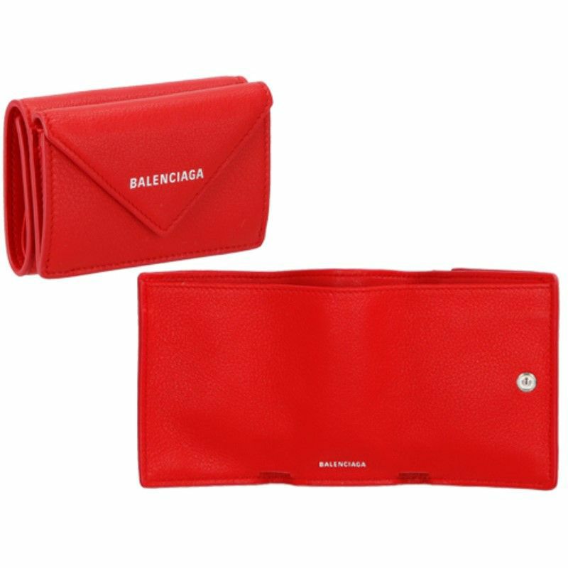 バレンシアガ BALENCIAGA 三つ折り財布 ペーパー レッド 391446 DLQ0N 6524 ROUGE TANGO