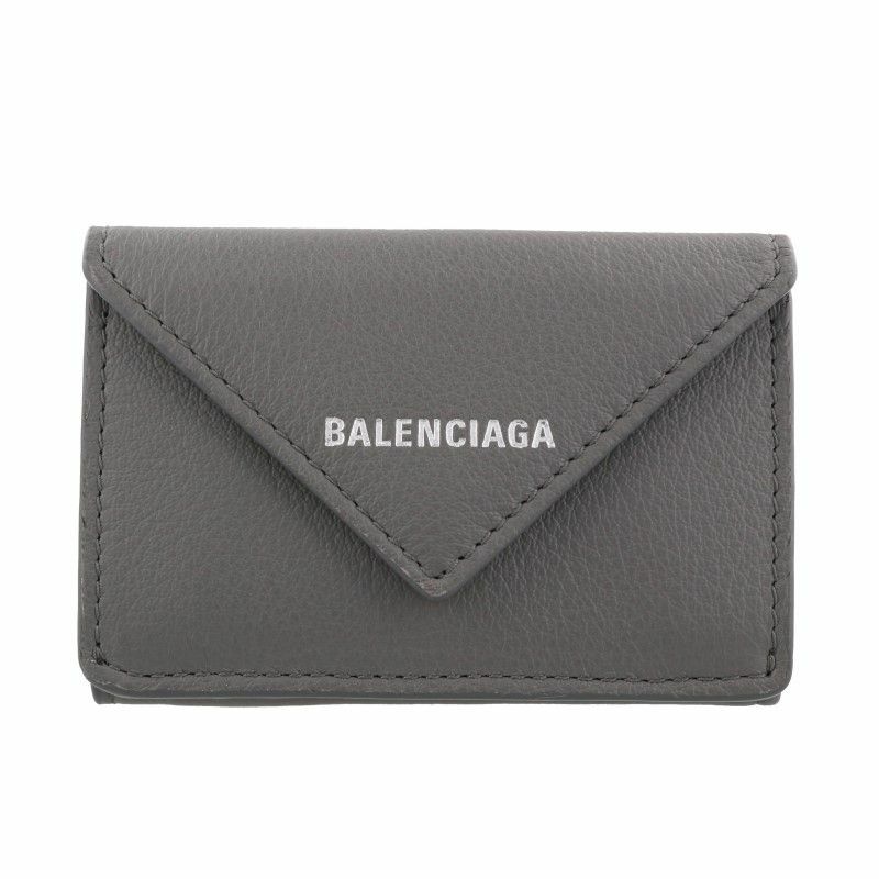 バレンシアガ BALENCIAGA 三つ折り財布 レディース グレー 391446 DLQ0N 1215 G.ACIER FONCE