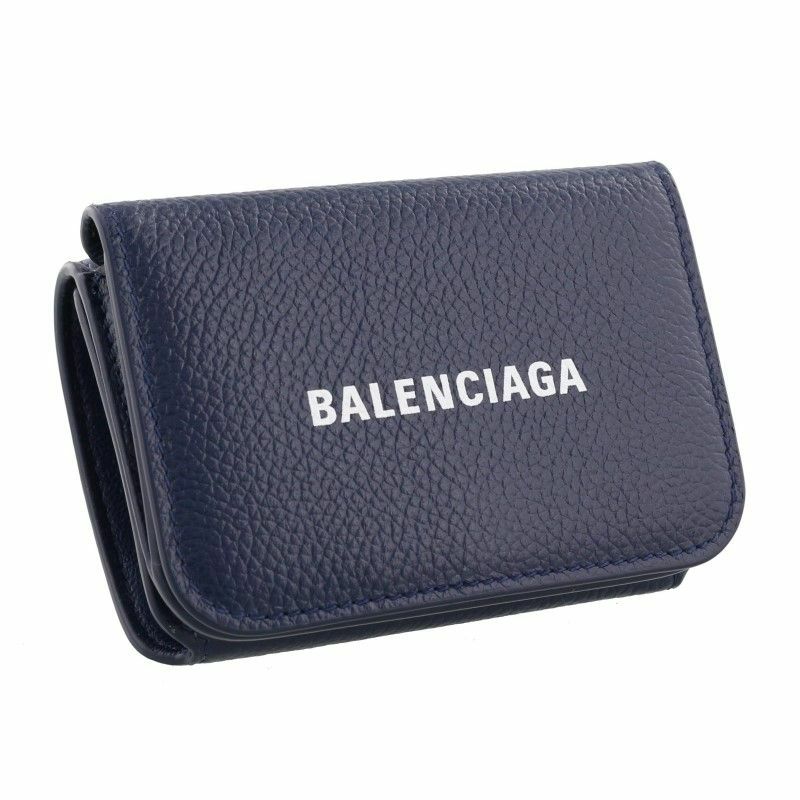 バレンシアガ BALENCIAGA 三つ折り財布 レディース ネイビー 593813 1IZI3 4691 NAVY BLANC