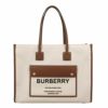 バーバリー BURBERRY トートバッグ レディース ツートン フレヤ ブラウン 8044129 NATURAL TAN