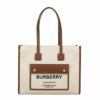 バーバリー BURBERRY トートバッグ レディース ツートン フレヤ ブラウン 8044138 NATURAL TAN