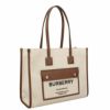 バーバリー BURBERRY トートバッグ レディース ツートン フレヤ ブラウン 8044138 NATURAL TAN