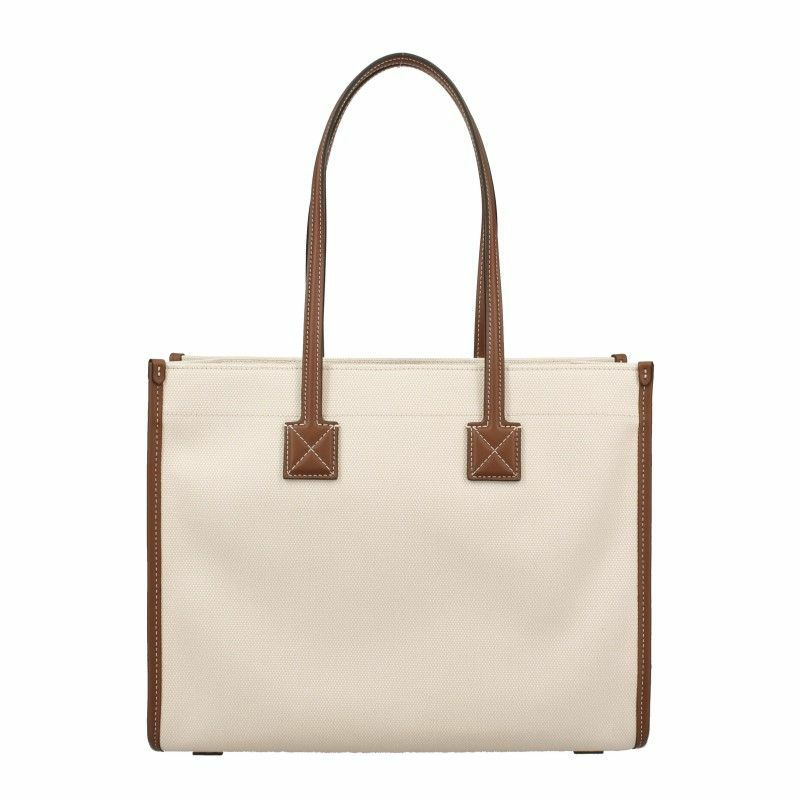 BURBERRY トートバッグ ホワイト/ブラウン バーバリー BURBERRY トートバッグ レディース ツートン フレヤ