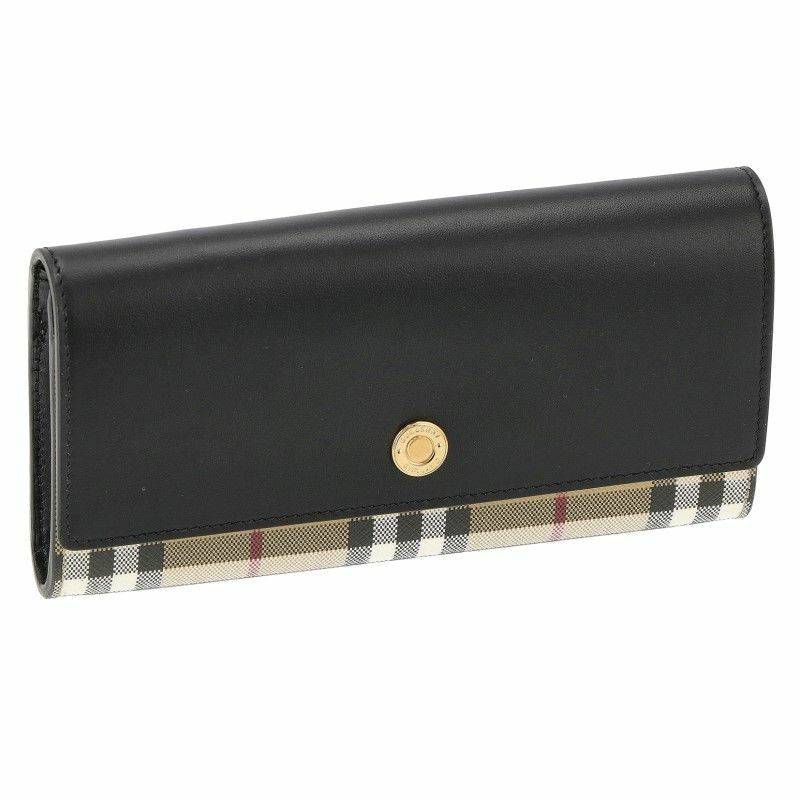 バーバリー BURBERRY 長財布 レディース ブラック 8057972 A.BEIGE/BLACK