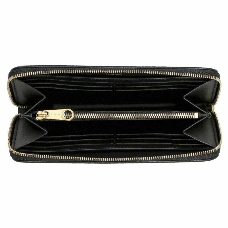 バーバリー BURBERRY 長財布 レディース ブラック 8062340 ラウンドファスナー 型押し ロゴ