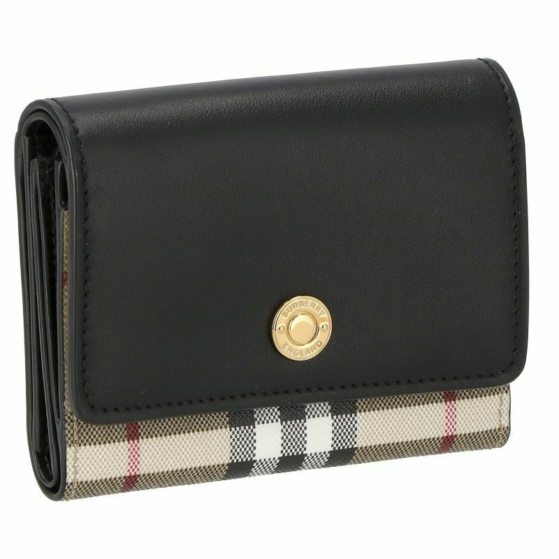 バーバリー BURBERRY 三つ折り財布 レディース ブラック 8057976 A1189 