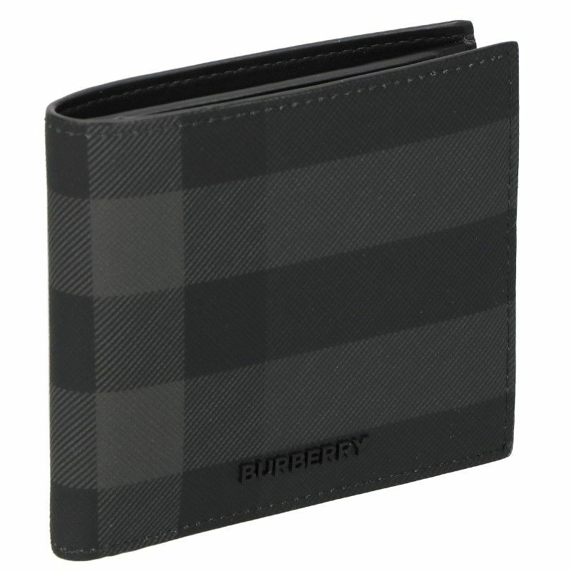 BURBERRY バーバリー 二つ折り財布 メンズ チャコールチェック ブラック 8070201 CHARCOAL