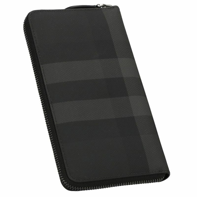 バーバリー BURBERRY 長財布 メンズ ブラック 8064586 A1208 ラウンドファスナー チェック