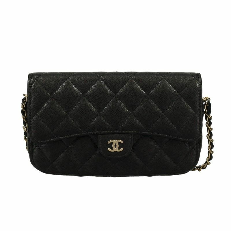 シャネル チェーンウォレット レディース ブラック CHANEL AP0250  