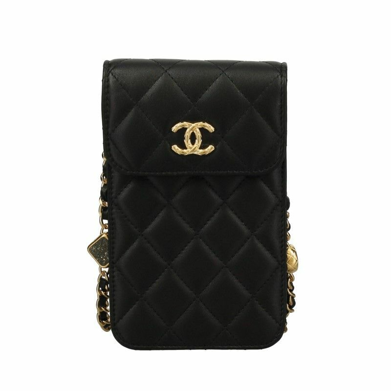 シャネル スマホショルダー レディース ブラック CHANEL AP3415 B12933 94305