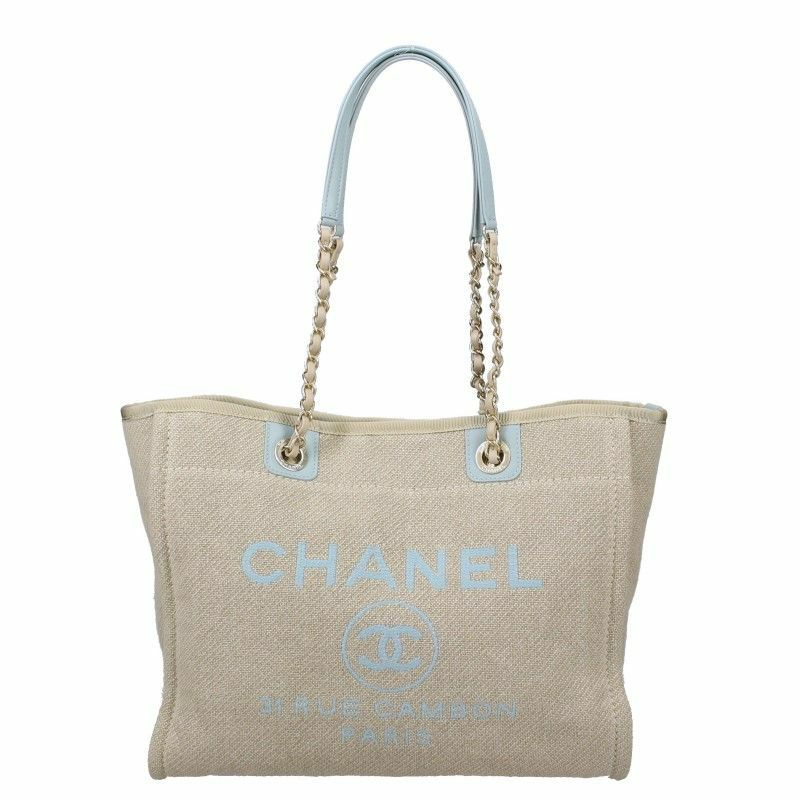 シャネル CHANEL トートバッグ レディース ベージュ ブルー A67001 B08029 NI017