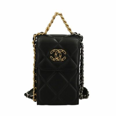 シャネル スマホショルダー レディース ブラック CHANEL AP1773 B04852 94305