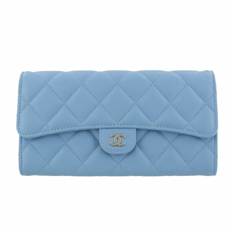 シャネル CHANEL 長財布 レディース ブルー AP0241 B10583 NO195 LIGHT BLEU ココマーク