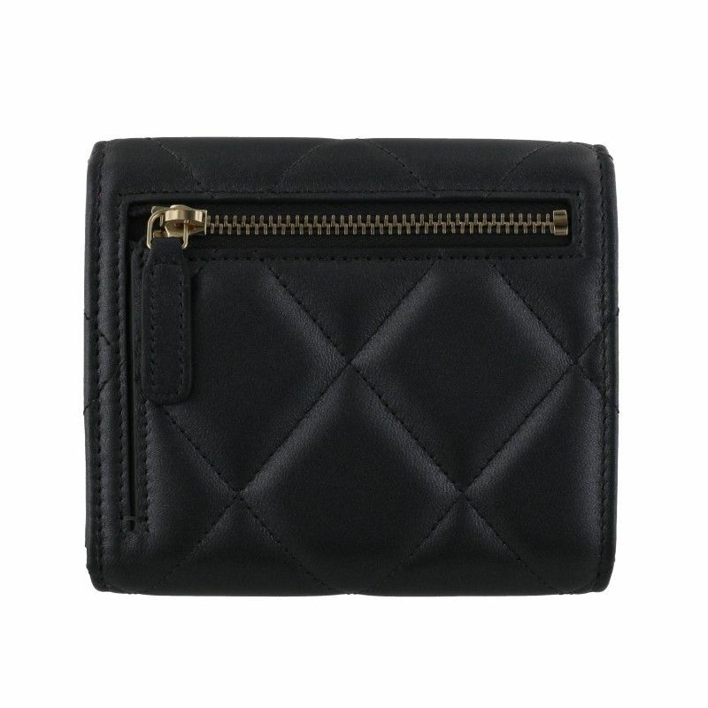 シャネル CHANEL 三つ折り財布 折財布 ミニ財布 レディース ブラック AP3328 B10739 94305