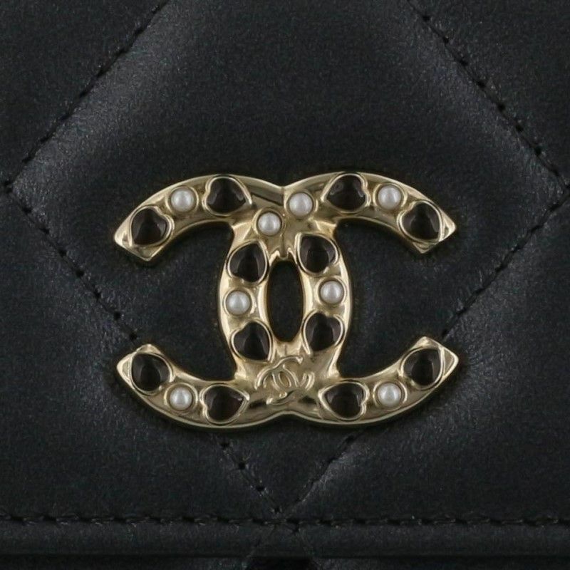 シャネル CHANEL 三つ折り財布 折財布 ミニ財布 レディース ブラック AP3328 B10739 94305