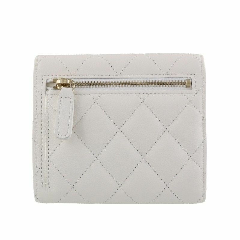 シャネル CHANEL 三つ折り財布 折財布 ミニ財布 レディース ホワイト AP0231 B10583 10601