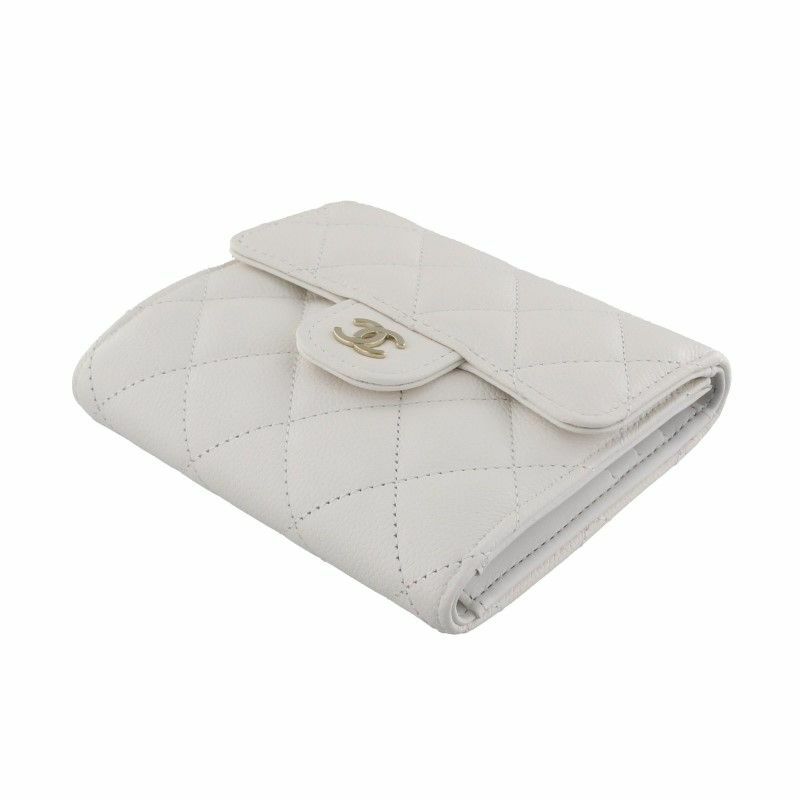 シャネル CHANEL 三つ折り財布 折財布 ミニ財布 レディース ホワイト AP0231 B10583 10601