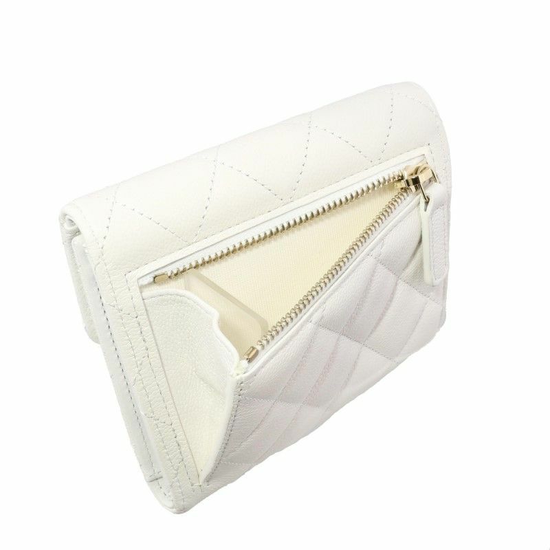 シャネル CHANEL 三つ折り財布 折財布 ミニ財布 レディース ホワイト AP0231 B10583 10601