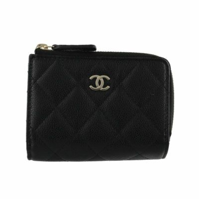 シャネル 二つ折り財布 レディース ブラック CHANEL AP3388 B10583 