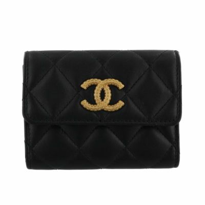 シャネル CHANEL チェーンウォレット レディース ブラック AP0250 