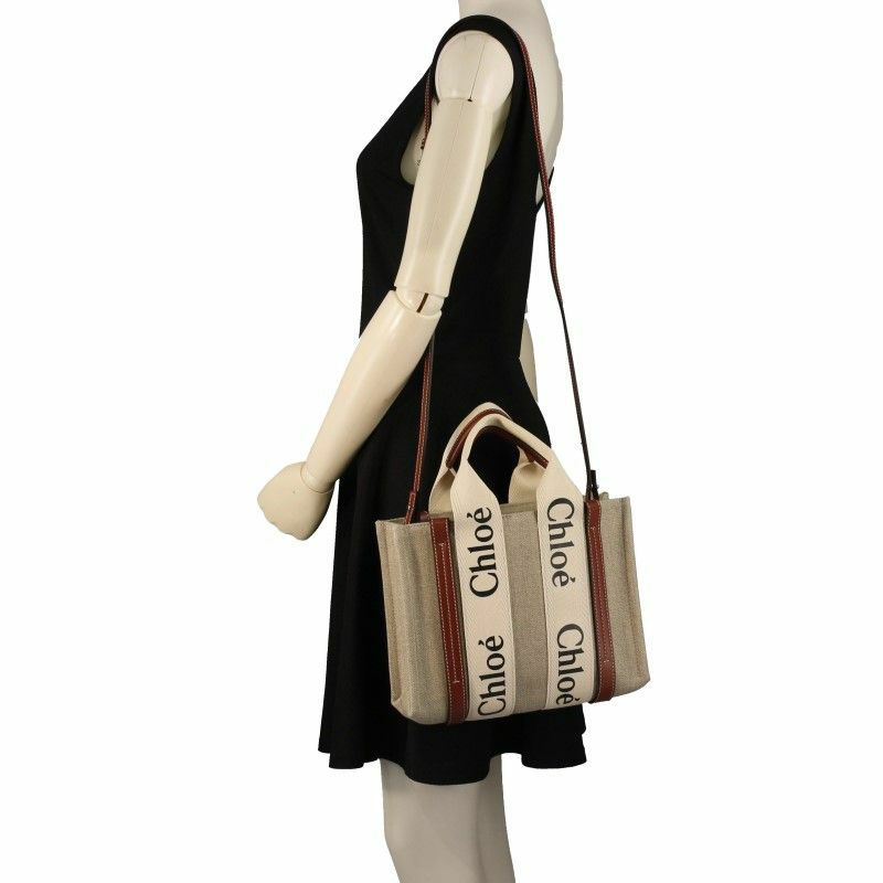 クロエ Chloe トートバッグ レディース WOODY ブラウン CHC22AS397I26 90U WHITE BROWN