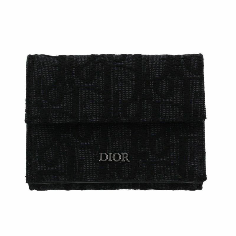 Christian Dior クリスチャンディオール 三つ折り財布 折財布 メンズ ブラック 2OBBC110 YSE H03E