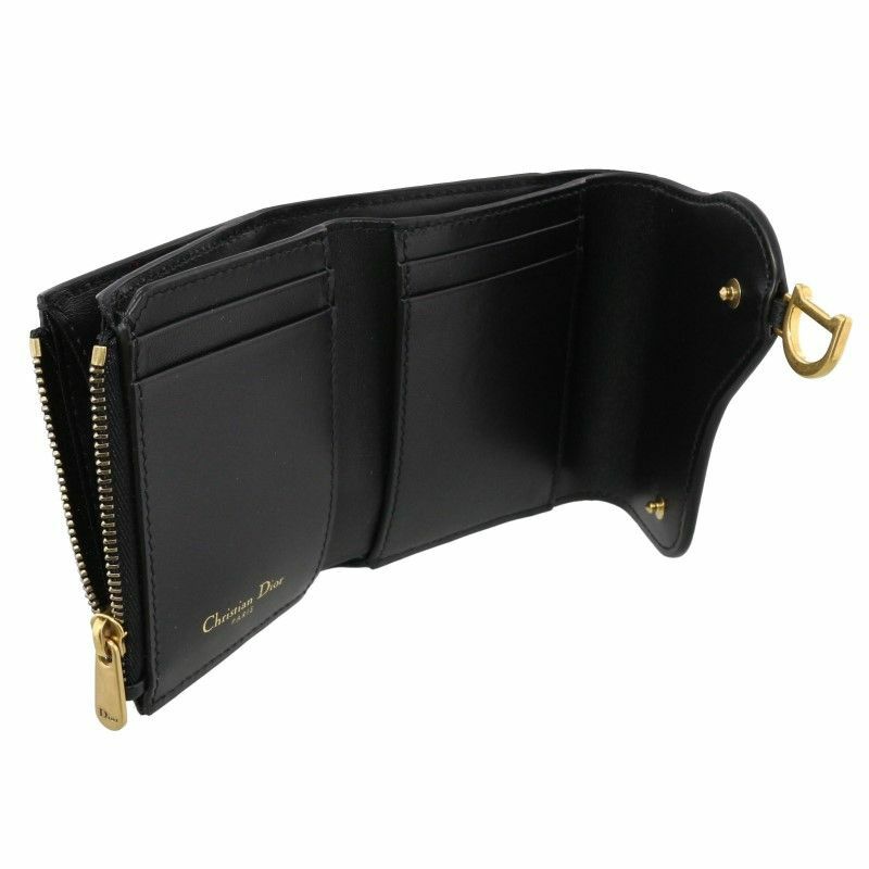 クリスチャンディオール Dior 三つ折り財布 レディース ロータス ブラック S5652 CBAA M900