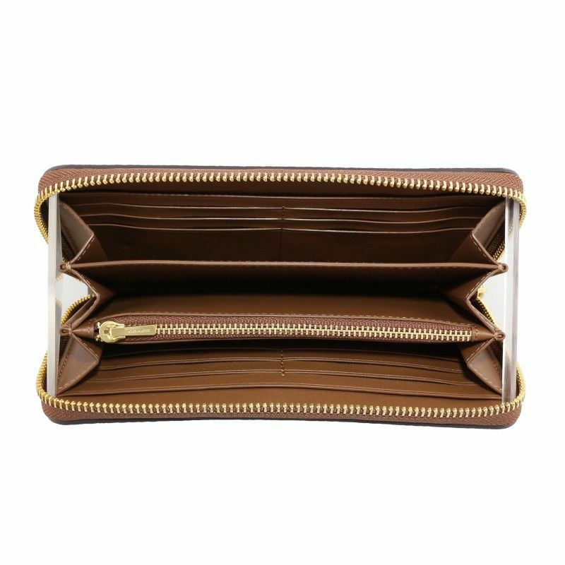 COACH 長財布 カーキサドル ストラップ付き値下げ中 コーチ アウトレット COACH 長財布 レディース カーキ サドル 2