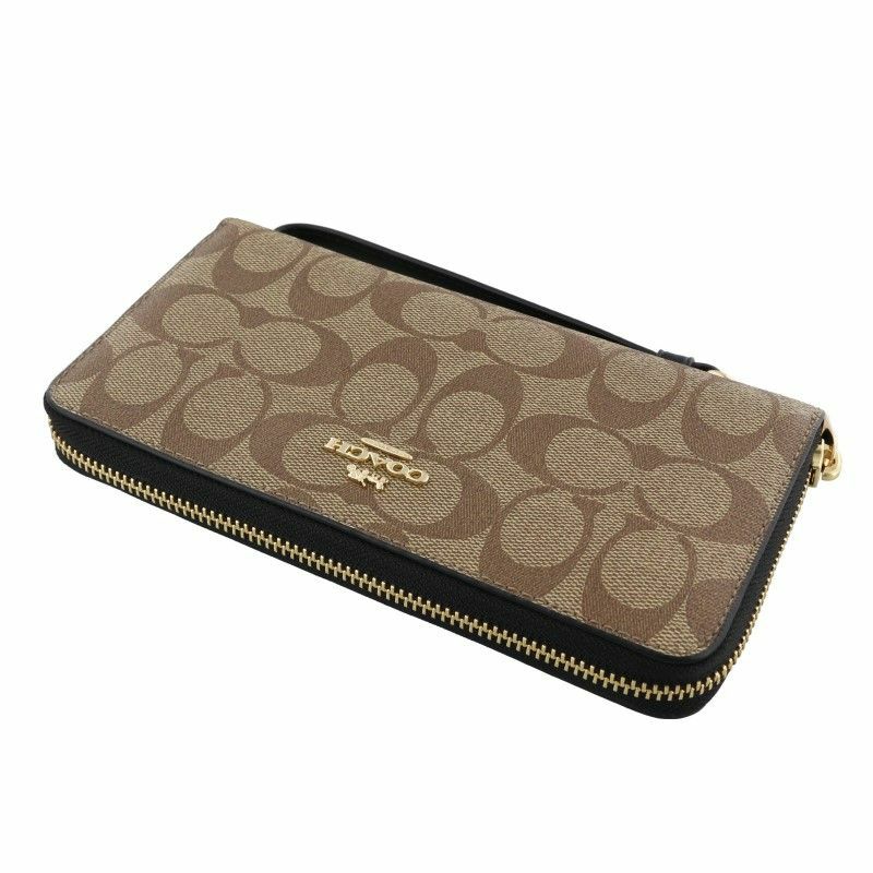 Coach 長財布 レディース SIGNATURE カーキ ブラック 4452-IMCBI 今ならさらに+9倍／ コーチ COACH 長財布 4452-IMCBI (C4452