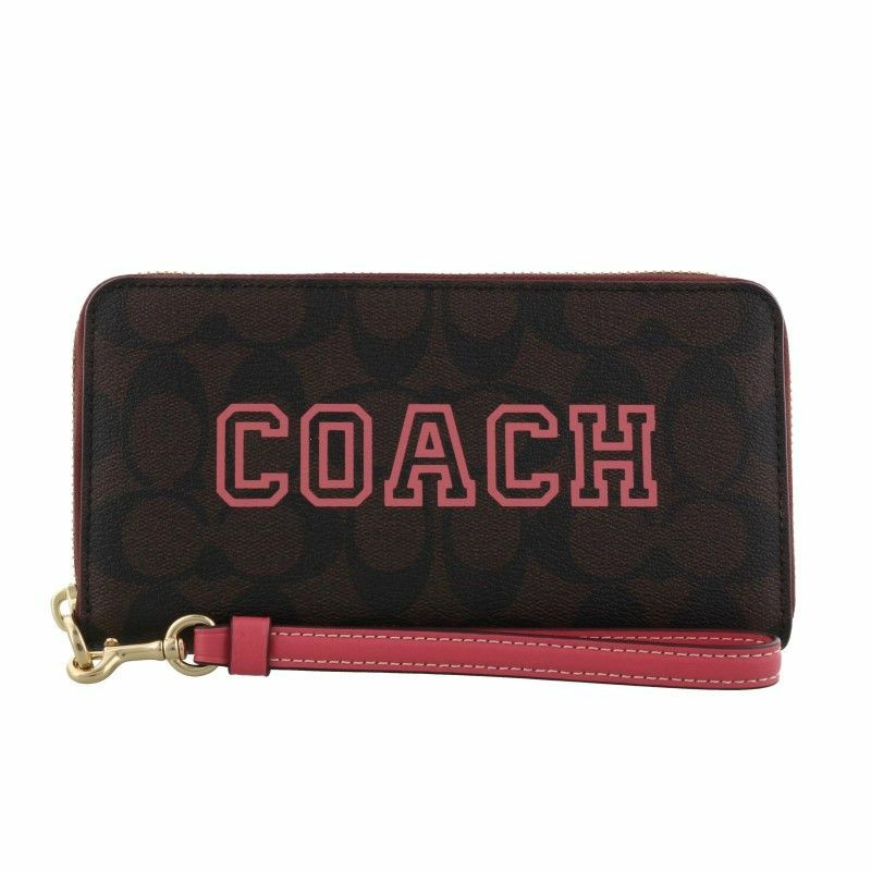 COACH コーチ 長財布 CB856 ブラウン×ウォーターメロン-