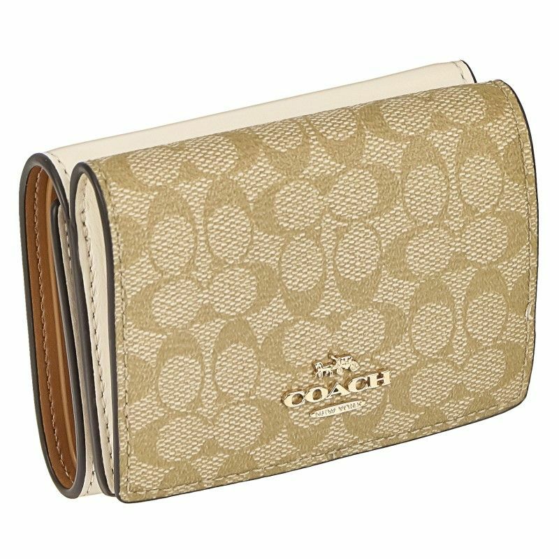 コーチ アウトレット COACH 三つ折り財布 レディース ライトカーキ 