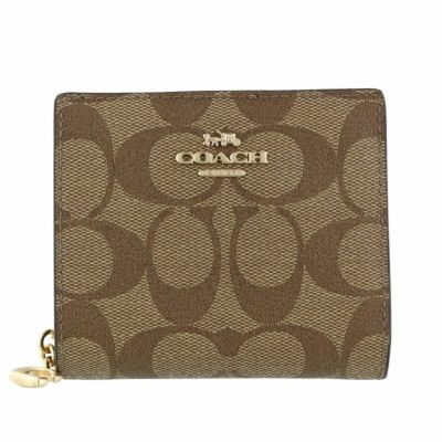 コーチ アウトレット COACH 二つ折り財布 レディース カーキ ブラック C3309 IMCBI