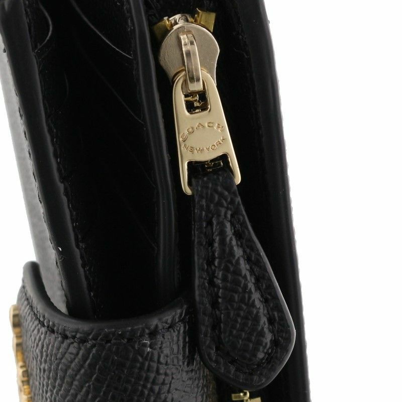 コーチ アウトレット COACH 二つ折り財布 レディース ブラック 6390 IMBLK