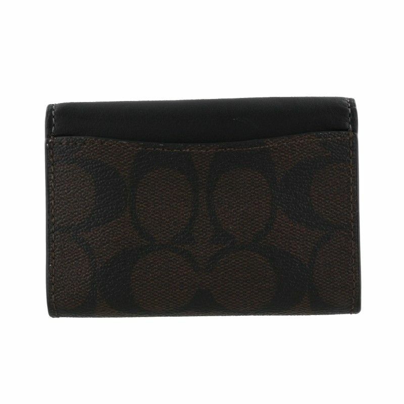 新品 コーチ ブラウン シグネチャー IDケース 黒 カード・コインケース コーチ COACH 財布 メンズ カードケース コインケース IDケース