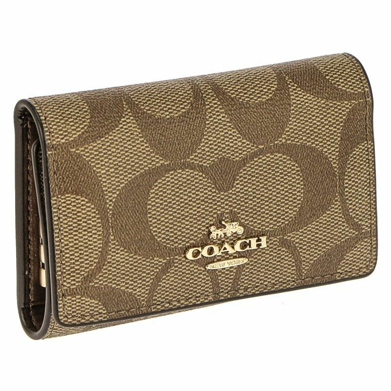 コーチ アウトレット COACH キーケース レディース シグネチャー カーキ サドル 77998 IME74 | GINZA  LoveLove（ラブラブ）