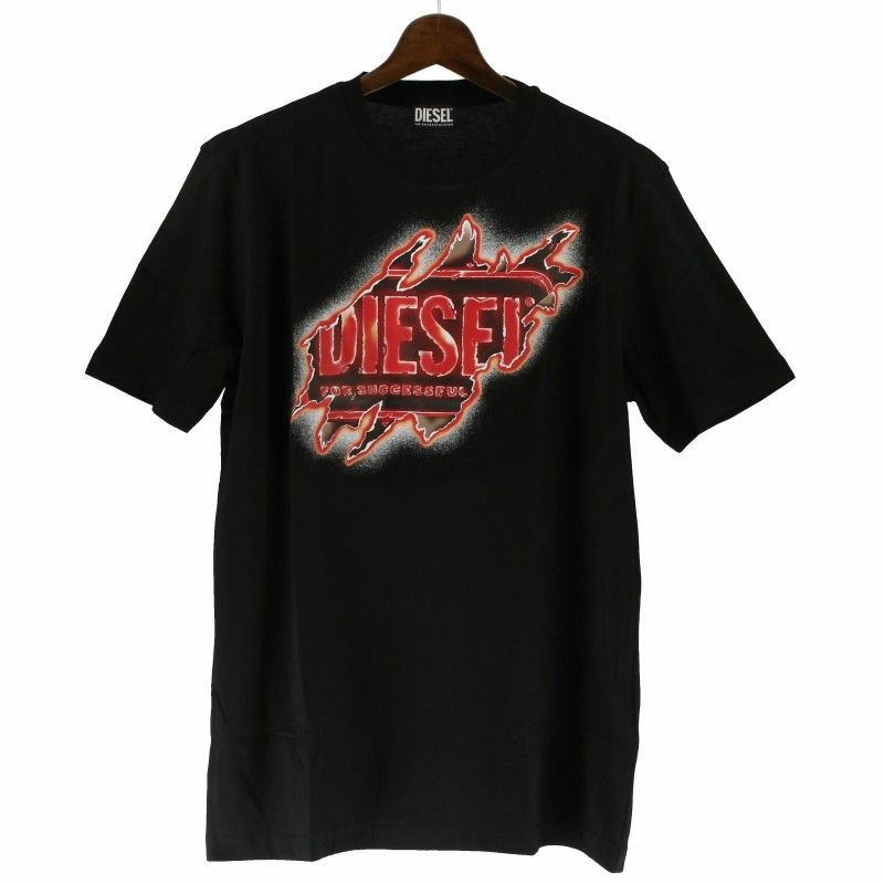 DIESEL ディーゼル Tシャツ 半袖 メンズ T JUST E43 Mサイズ ブラック A09754 0AAXJ 9XX BK