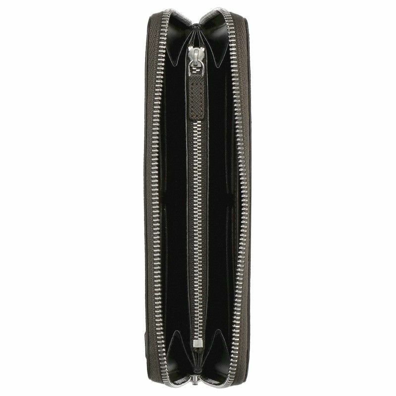 dunhill ダンヒル 長財布 メンズ ブラック 23F2P15PS201R ダークブラウン シルバー 無地 ロゴ