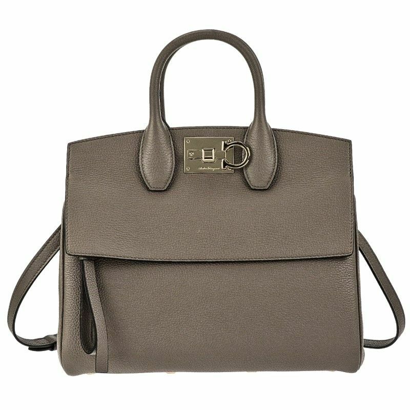 フェラガモ Ferragamo トートバッグ レディース ガンチーニ グレー  