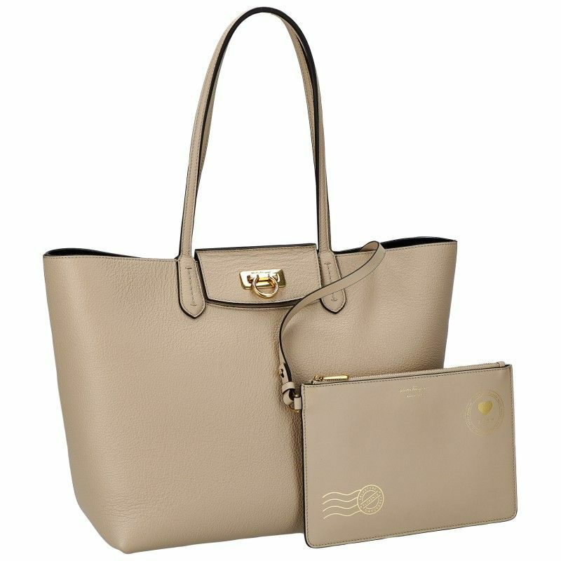 フェラガモ Ferragamo トートバッグ レディース ガンチーニ ベージュ 
