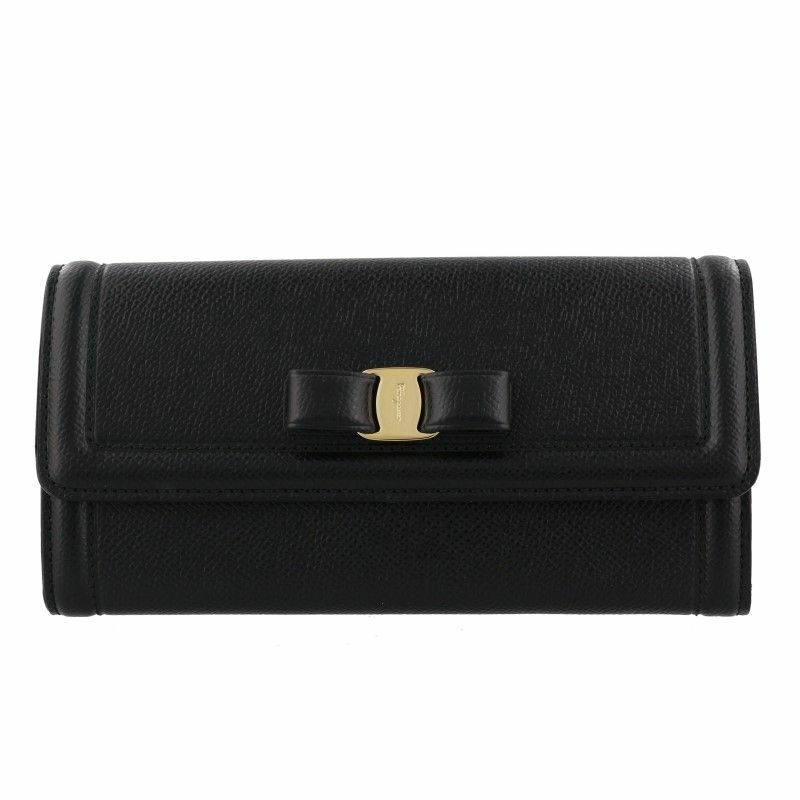 フェラガモ Ferragamo 長財布 レディース ヴァラリボン ブラック 