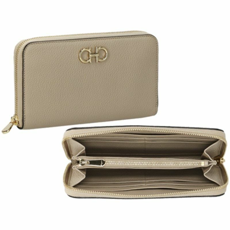 フェラガモ Ferragamo 長財布 レディース ガンチーノソフト ベージュ 