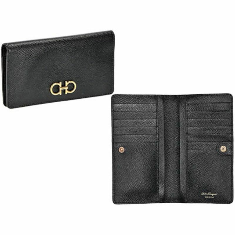 フェラガモ　長財布　Salvatore Ferragamo 黒 長財布 FERRAGAMO - フェラガモ/FERRAGAMO 財布 メンズ TRAVEL EMBOSSED