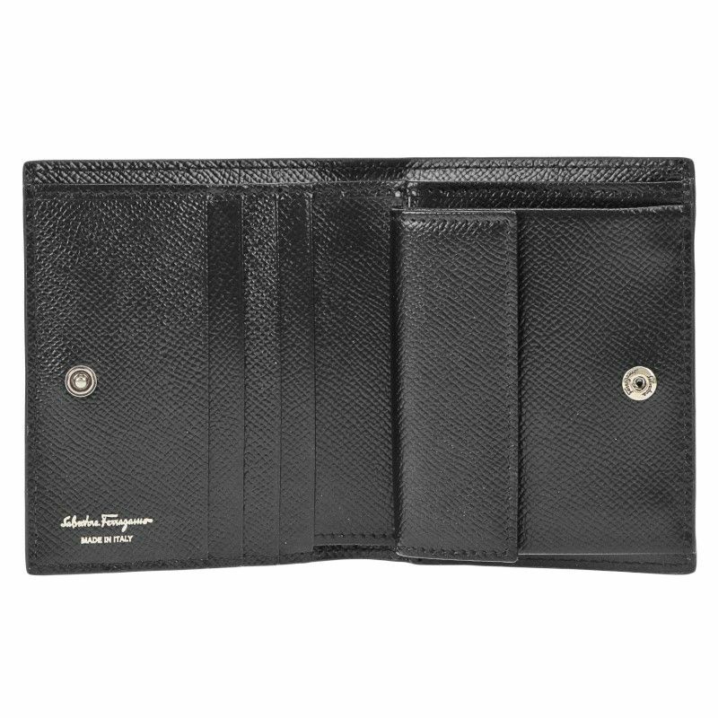 フェラガモ Ferragamo 二つ折り財布 レディース ガンチーニ ブラック  