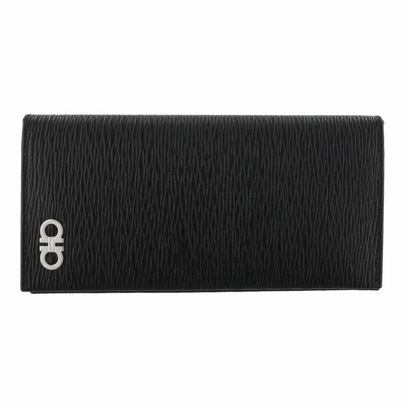 フェラガモ Ferragamo 長財布 メンズ REVIVAL GANCIO ブラック 66A069 NERO RED