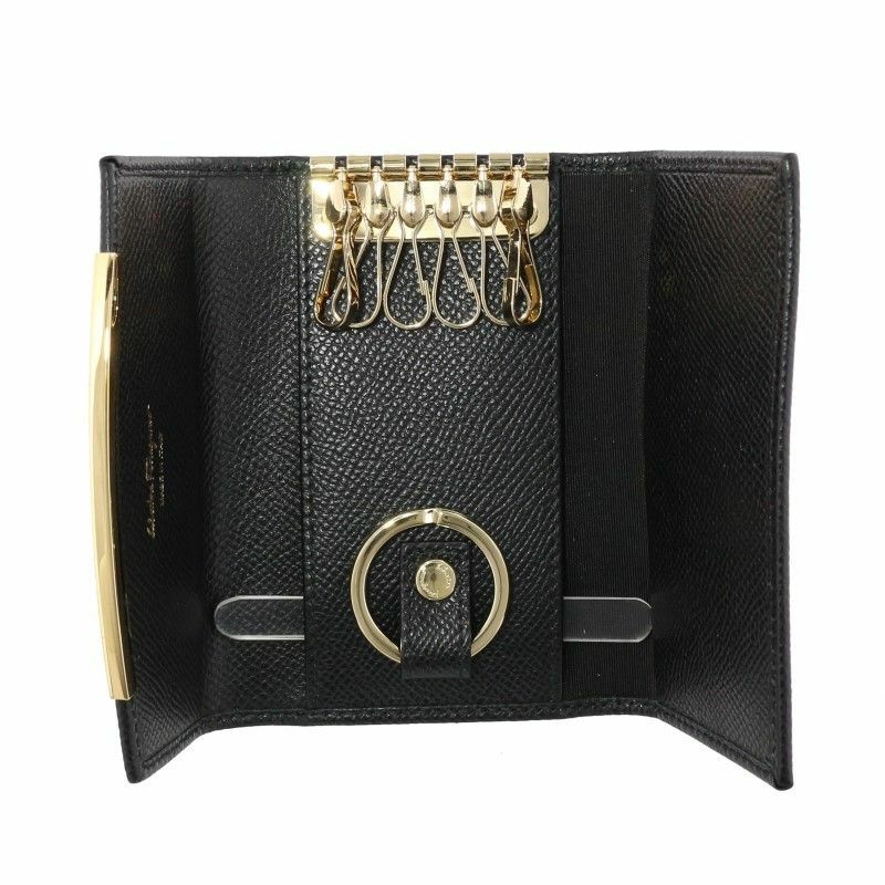 フェラガモ Ferragamo キーケース レディース GANCINO CLIP ブラック 22D151 NERO
