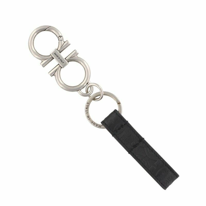 【新品 箱付き】Ferragamo フェラガモ　キーリング フェラガモ Ferragamo キーリング メンズ レディース ブラック 66A717