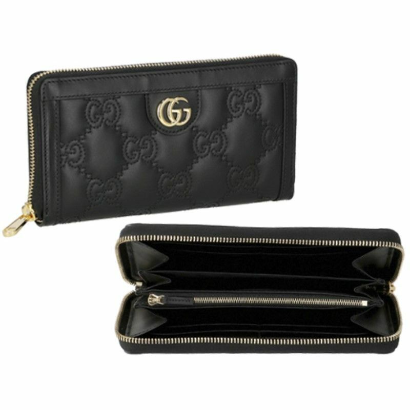 グッチ GUCCI 長財布 レディース GGマトラッセ ブラック 723784 UM8IG  