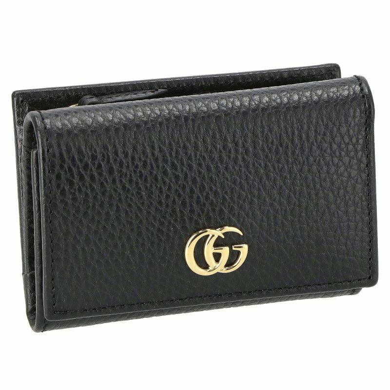 グッチ GUCCI 三つ折り財布 レディース GGマーモント ブラック